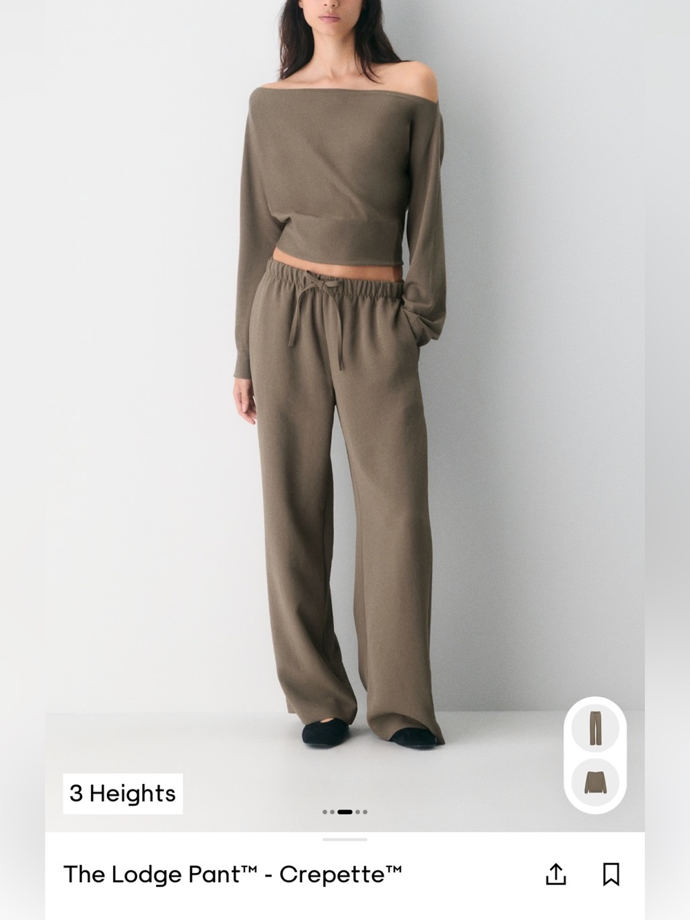 Aritzia Lodge Crepette Pants in Cola Taupe